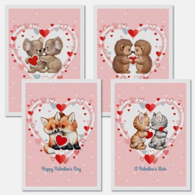 Set 8 Tarjetas de Felicitación Morehead Adorables Charmers San Valentín 2 cada uno de 4 diseños Foto 1 de 4