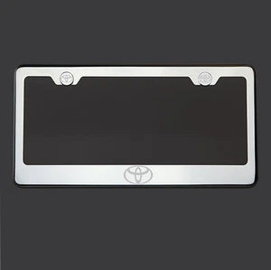 Mirror Chrome custom Logo Laser Etched T304 Stainless Steel License Plate Frame - Picture 1 of 6