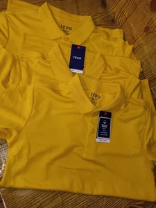 IZOD Boys Short Sleeve Gold (yellow) Polo Shirt Medium 10-12 (3pack) (SKU334) - Picture 1 of 4
