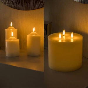 Flickering Real Wax Candle Lights Fake Flameless Remote Control Battery LED Lamp - Picture 1 of 21