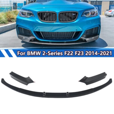 For BMW F22 230i M240i M-Sport 2014-2020 Front Bumper Splitter Lip Carbon Look Foto 1 de 4