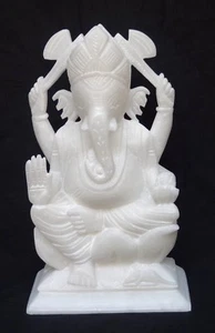 Marble Lord Idol Ganpati Hindu Prosperity Ganesh Growth Religious Gift Art Decor - Imagen 1 de 5