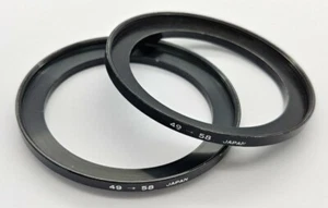 2  X  49-58mm STEP UP (STEPPING) FILTER RING ADAPTER - Picture 1 of 2