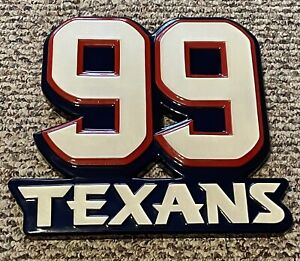 Houston Texans JJ Watt Wood Logo NFL 3D Wall Sign 12" x 11" Epoxy Finish