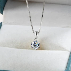 1CT Moissanite Diamond Pendant Necklace 925 Sterling Silver GRA Certified FRY100 - Imagen 1 de 5