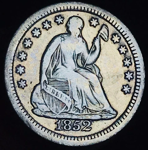 1852 Seated Liberty Half Dime 5C Ungraded Choice 90% Silver US Coin CC17659 Cover