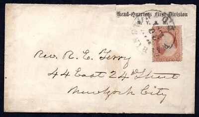 US 1861 CIVIL  WAR OFFICIAL UNION HEADQUARTERS FIRST DIVISION OF THE U.S. ARMY - Image 1 of 2