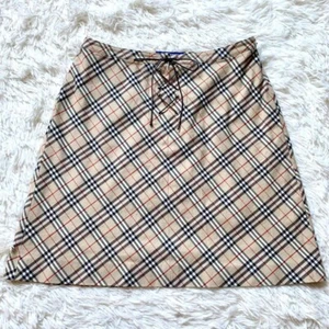 Burberry Blue Label Nova Check Short Skirt Cotton Beige 38/M(US:S) 77988c - Picture 1 of 10