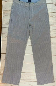 J.Crew Herren Bowery Classic Regular Freizeithose Weiß Blau Größe 34/32 Neu mit Etikett - Bild 1 von 9