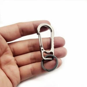EDC TC4 Titanium Alloy Keychain W/ Key Ring Portable Hanging Spring Buckle Tool - Picture 1 of 6