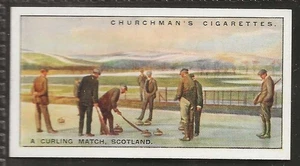 CHURCHMAN-SPORTS & GAMES IN MANY LANDS 1929-#20- A CURLING MATCH - SCOTLAND - Picture 1 of 2