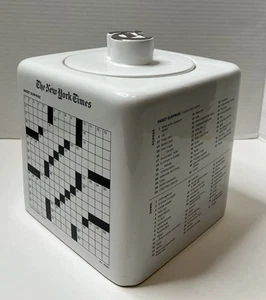 Cookie Jar The New York Times Newspaper Holiday Crossword Puzzle Ceramic - Picture 1 of 14