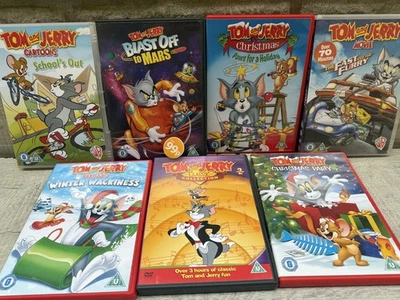 7 Tom and Jerry DVDs Classic Xmas Party Schools Out Fast Furry Blast of Mars 8hr - Image 1 of 4