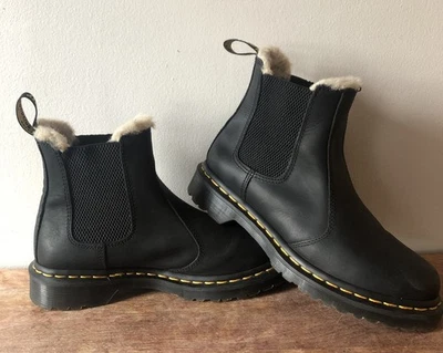 Botas Chelsea Dr. Martens 2976 negras Leonore forradas de piel sintética para mujer talla 8 EE. UU. 39 UE Foto 1 de 4