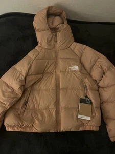 The North Face Hydrenalite 540 Down Hoodie Puffer Jacket Womens Almond LARGE - Picture 1 of 6