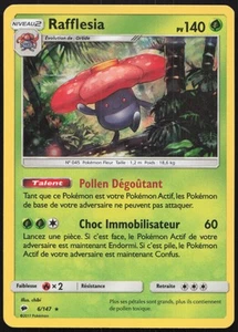 Pokemon Karte Rafflesia 6/147 Holo Brennende Schatten Französisch - Bild 1 von 2