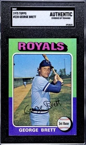Topps George Brett 1975 radiocontrol SGC auténtico - Imagen 1 de 2