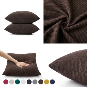 Filled Cushion Covers Windmill Textured 6 4 2 Striped Patchwork Corduroy Pillows - Picture 1 of 98