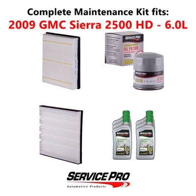 2009 GMC Sierra 2500 HD 6.0L Complete Oil, Air & Cabin Filter Kit (5W-30) - Image 1 of 4