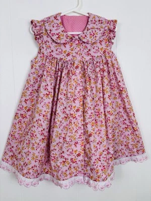 VTG 2000 Toddler Girls Handmade Pink Floral Button Front Sundress Size 2-3yrs - Image 1 of 4