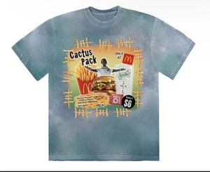 Travis Scott Cactus Jack McDonald's Blue Vintage Bootleg T-Shirt Size XL NEW - Picture 1 of 5