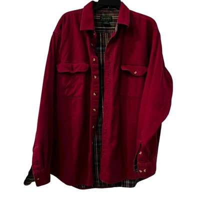 SCANDIA WOODS men’s greenery red plaid flannel Lined Shacket jacket sz XL - Image 1 of 4