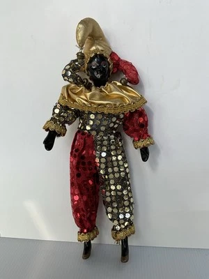 Vintage 12 Inch Jester Clown Black Porcelain Face/Hand/Feet  Doll - Image 1 of 4