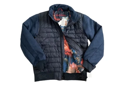 Chaqueta de bombardero acolchada Robert Graham para hombre talla pequeña en azul RGF24R07 Foto 1 de 4