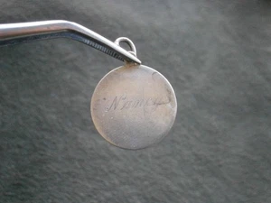 Scheibe mit Namen "Nancy" Vintage Sterling Silber Armband Charm Anhänger 2,1g - Bild 1 von 7