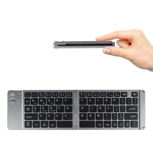 Foldable Bluetooth Keyboard Portable Ultra Slim Multi Device Mini Wireless - Picture 1 of 7