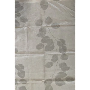 Tejedores del Viejo Mundo Hoja Estampada Lino Crema y Plata Tela Muestra Fuerte 54"x38" - Imagen 1 de 4