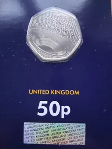 2019 Stephen Hawking 50p Coin Brilliant Uncirculated Sealed. - Picture 1 of 4