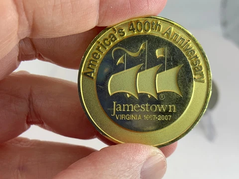 Virginia 400 Year Jamestown 2007 Vintage Gold Commemorative Coin M-1637 Cover
