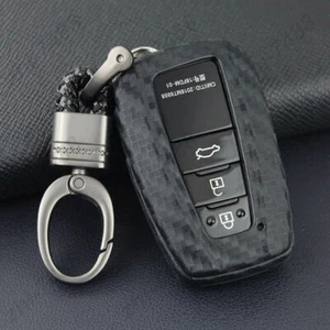 Carbon Fiber Car Key Fob TPU Cover Case Shell For Toyota Camry CHR Avalon RAV4 - Picture 1 of 7