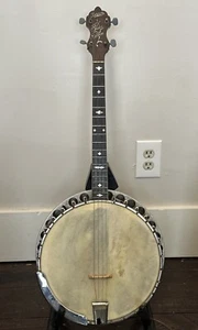 Early 1900s Bacon Blue Ribbon Style A 4-String Banjo Customized Lights #8406 - Picture 1 of 20