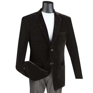 VINCI Men's Velvet 2-Button Reg Fit Dinner Jacket XS-5XL, 6 Colors - NEW - Picture 1 of 25