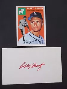 Bobby Shantz Autograph on 3" X 5" Index card with Baseball card Pitcher - Picture 1 of 2