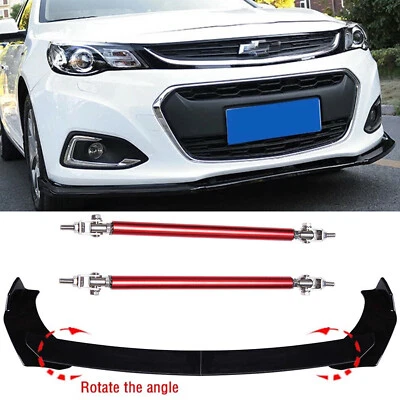 For Chevrolet Malibu 2016-2018 Front Bumper Lip Spoiler Splitter Glossy Black JQ - Imagem 1 de 4