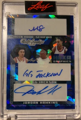 LEAF MULTIGRAPHICS HEXAGRAPHICS GG JACKSON JORDAN HAWKINS RC 6 AUTO #36/45 RARE - Image 1 of 3