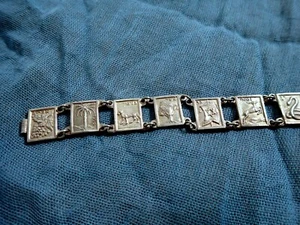 Palestine Sterling Silver Link  Bracelet circa 1940s Vintage Hallmarked - Picture 1 of 8