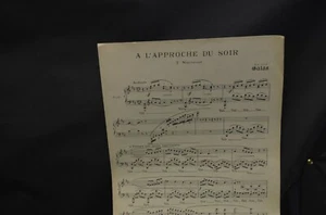 ANCIENNE PARTITION POUR PIANO A L APPROCHE DU SOIR - Imagen 1 de 1