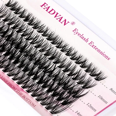 Fadvan Cluster Eyelashes Natural Curl Lash Individual Lashes Thick False Lashes