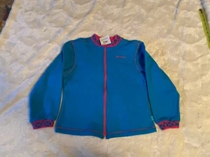 Please Mum Mercury Blue Sweater Zipper Front Girls Size L (8) NWT Made in Canada - Picture 1 of 7