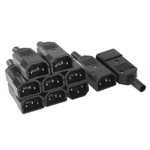 10Stk Kaltgerätestecker Kaltgeräte Stecker Kupplung Netzstecker C14 3 Pin IEC320 - Bild 1 von 6