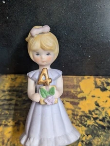 Enesco Growing Up Birthday Girls Age 4 Hallmark Porcelain Girl Figurine Vintage - Picture 1 of 11