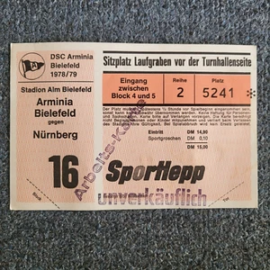 Ticket DSC Arminia Bielefeld - 1. FC Nürnberg Bundesliga Saison 1978/79 - Bild 1 von 1