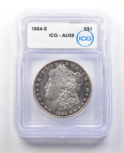1884-S Morgan Silver Dollar AU58 ICG *8902 - Picture 1 of 3
