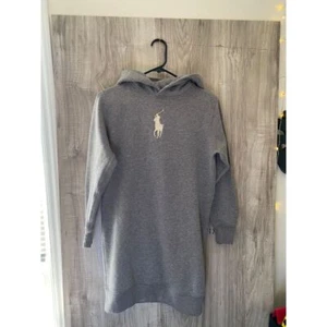 Polo Ralph Lauren Big Pony Hoodie Damenkleid grau Pullover Langarm Gr. XS TP - Bild 1 von 6