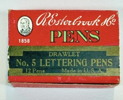 R Esterbrook Co Nº 5 Plumillas Letras Caja de 12 Nuevas Completas Caja Abierta Foto 1 de 4