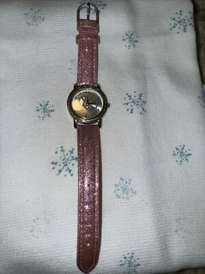 Reloj Pulsera Justice Peace And Love Cuarzo Rosa y Plata con Banda Rosa Brillo Foto 1 de 4